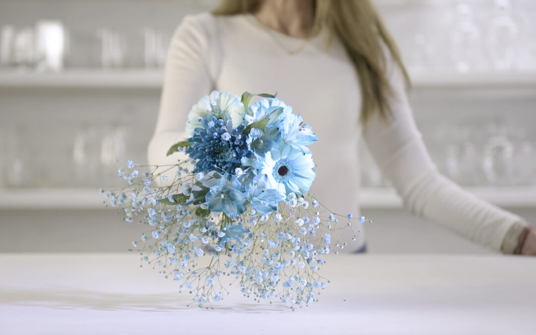 Dyeing Mixed Blooms with Absorbit Ice Blue: Before and After